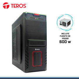 CASE TEROS  BLACK/RED  V13  C/FUENTE 600 ATX