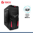 CASE TEROS TE-X2029BR BLACK/RED C/ FUENTE 450W ATX