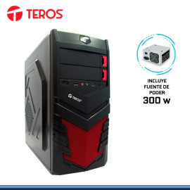 CASE TEROS TE-X205 BLACK/RED C/ FUENTE 300W ATX