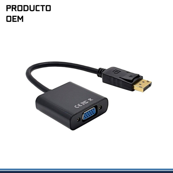 CABLE CONVERTIDOR ADAPTADOR  DISPLAYPORT A VGA HEMBRA