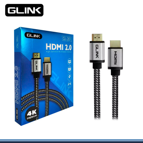 CABLE HDMI 5 MTS GLINK  2.0  4k PREMIUM PN GL-201