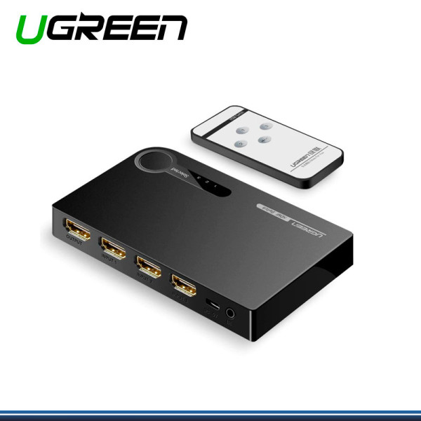 SWITCH HDMI UGREEN 4K , 3 A 1, CONECTAR 3 HDMI A MONITOR O TV C/REMOTO COD 40234