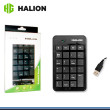 TECLADO HALION NUMERICO K-119 USB NEGRO