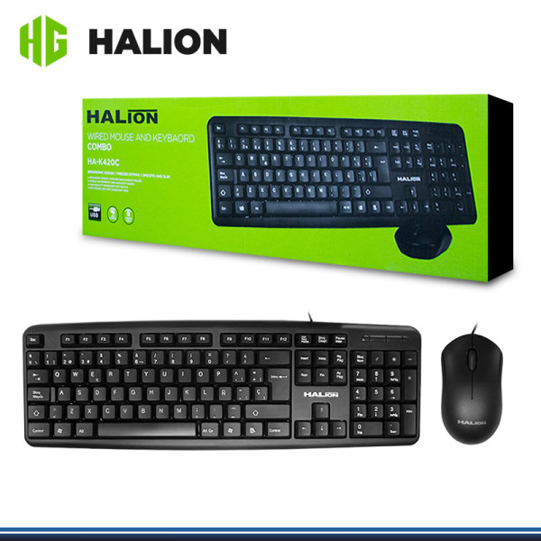 KIT HALION TECLADO + MOUSE USB HA-K420C