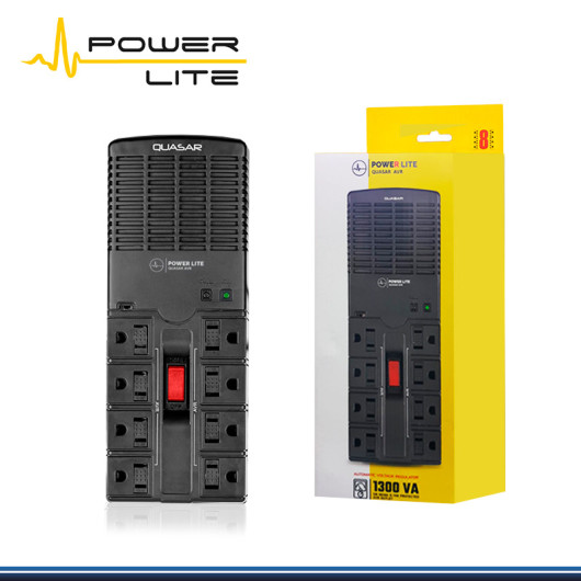 ESTABILIZADOR POWER LITE QUASAR  8 TOMAS DE 1300VA/650W  PLI 1300