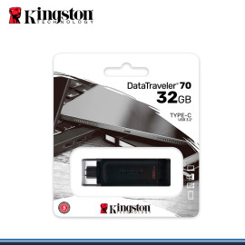 MEMORIA USB KINGSTON DE 32GB  DATA TRAVELER 70 3.2  BLACK (PN:DT70/32GB)