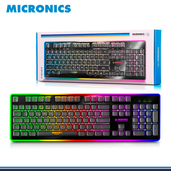 TECLADO GAMER LED MICRONICS FISHER MIC-K801 USB RGB