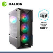 CASE GAMER HALION STUKA CR11 500W LED VIDRIO TEMPLADO , BLACK