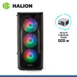 CASE GAMER HALION STUKA CR11 500W LED VIDRIO TEMPLADO , BLACK