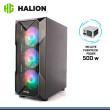 CASE GAMER HALION STUKA CR11 500W LED VIDRIO TEMPLADO , BLACK