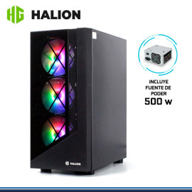 CASE GAMER HALION DRAGON CR15 500W LED VIDRIO TEMPLADO , USB 3.0 BLACK
