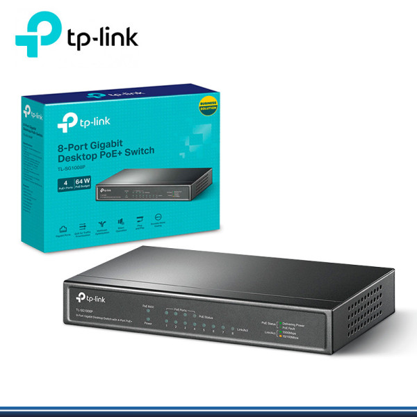 SWITCH TP-LINK TL-SG1008P 8 PORT 10/100/1000 4 P GIGABIT +4 P POE (G. TP LINK)