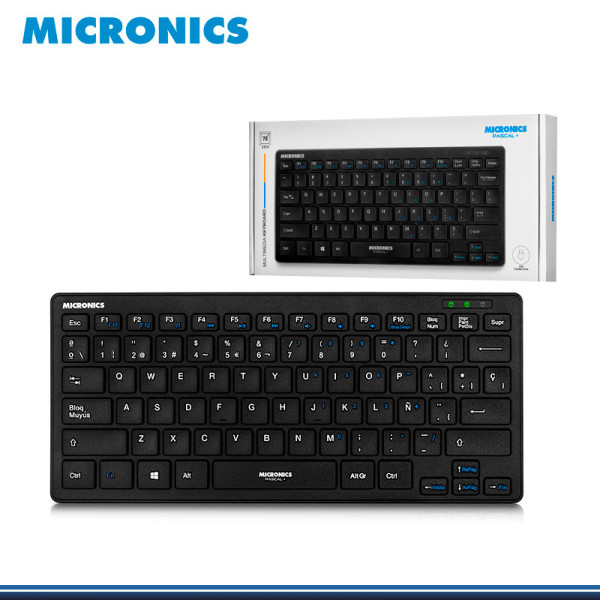 TECLADO MICRONICS PASCAL+ SLIM MIC K500 USB MINI NEGRO