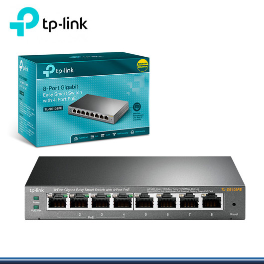 SWITCH GIGABIT TP-LINK TL-SG108PE 8 PORT DESKTOP POE EASY SMART (G. TP-LINK)