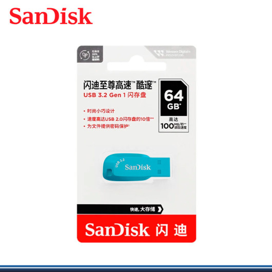 MEMORIA USB SANDISK DE 64GB Z410 3.2  AZUL  SDCZ410-064G-G46BB