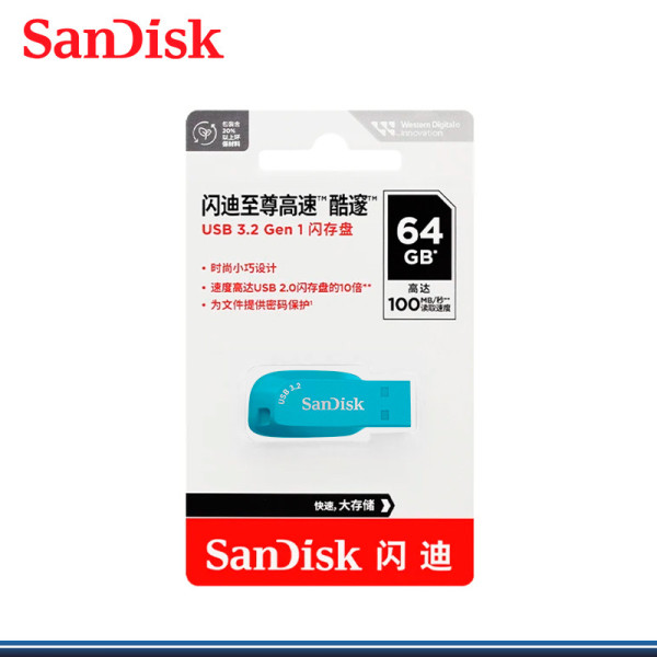 MEMORIA USB SANDISK DE 64GB Z410 3.2  AZUL  SDCZ410-064G-G46BB