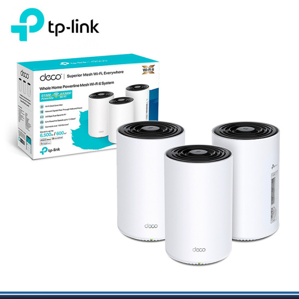 DECO PX50-3  HOME POWERLINE MESH WI-FI 6 AX 3000 + G1500 TP LINK  (3 PACK)