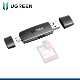 LECTOR DE MEMORIAS DUAL USB 3.0 Y USB C UGREEN SD // MICRO SD PN 80191