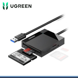 LECTOR DE MEMORIAS USB 3.0 UGREEN LEE 4 TARJETAS A LA VEZ SD/TF/MS/CF PN 30333