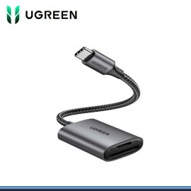 LECTOR DE MEMORIAS USB TIPO C UGREEN ALUMINIO LEE 2 TARJETAS SIMULTANEAS SD/TF  PN 80888
