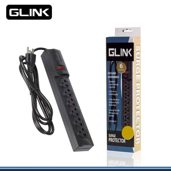 SUPRESOR DE PICO GLINK 6 TOMAS CON CABLE DE 5 METROS (PN:TM-PS401-5M)