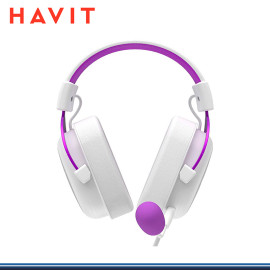 AUDIFONO HAVIT H2002D METAL BLANCO CON MORADO CONECTIVIDAD 3.5