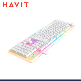 TECLADO HAVIT KB876L-SP RGB MULTIFUNCION BACKLITE WHITE TRANSPARENTE