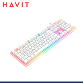 TECLADO HAVIT KB876L-SP RGB MULTIFUNCION BACKLITE WHITE TRANSPARENTE