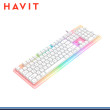 TECLADO HAVIT KB876L-SP RGB MULTIFUNCION BACKLITE WHITE TRANSPARENTE