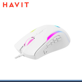 MOUSE HAVIT HA-MS1033 RGB BLANCO PROGRAMABLE DPI 8000 USB