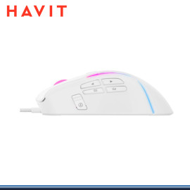 MOUSE HAVIT HA-MS1033 RGB BLANCO PROGRAMABLE DPI 8000 USB