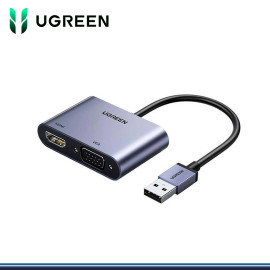 ADAPTADOR UGREEN USB 3.0 A VGA & HDMI (PN:20518)