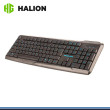 TECLADO HALION HA K608 NEGRO STANDARD TECLAS ILUMINACION AZUL USB