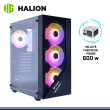 CASE HALION TORNADO 03 ARGB BLACK CON FUENTE 600W VIDRIO TEMPLADO USB 3.0/USB 2.0