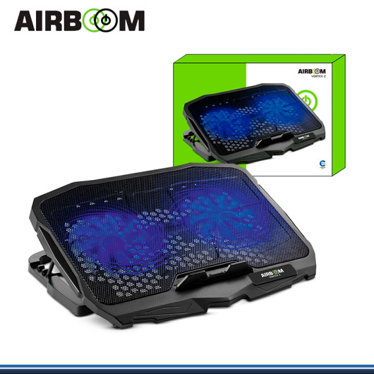 AIRBOOM VORTEX 2 AB 007 + 2 FAN LED AZUL COOLER PARA NOTEBOOK