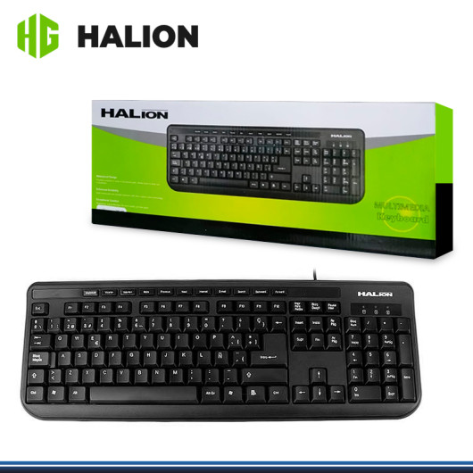 TECLADO HALION HA-K613 MULTIMEDIA NEGRO USB