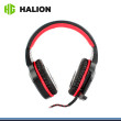 AUDIFONO HALION HA-S7 BLACK RED LED ROJO CON MICROFONO CONEXIÓN 3.5mm + USB