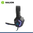 AUDIFONO HALION HA-S7 BLACK BLUE LED AZUL CON MICROFONO CONEXIÓN 3.5mm + USB