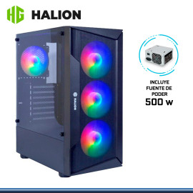 CASE HALION MARTE CR28 CON FUENTE 500W VIDRIO TEMPLADO 4 COOLER RAINBOW USB 3.0/USB 2.0