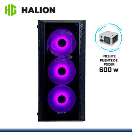 CASE HALION TORNADO 06 ARGB CON FUENTE 600W VIDRIO TEMPLADO USB 3.0/USB 2.0