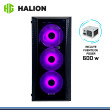 CASE HALION TORNADO 06 ARGB CON FUENTE 600W VIDRIO TEMPLADO USB 3.0/USB 2.0