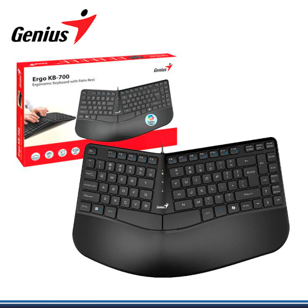 TECLADO GENIUS ERGO KB-700 BLACK TECLAS COPILOT ESPAÑOL USB (PN:31310053401)