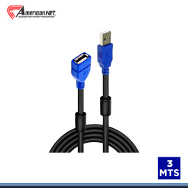 CABLE EXTENSION USB V2.0 AMERICAN NET CON FILTRO DE 3 METROS