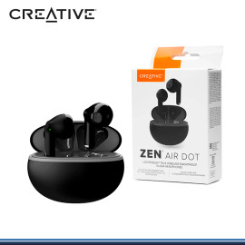 AUDIFONO CREATIVE ZEN AIR DOT BLACK CON MICROFONO WIRELESS BT IPX4 (PN:51EF1120AA000)