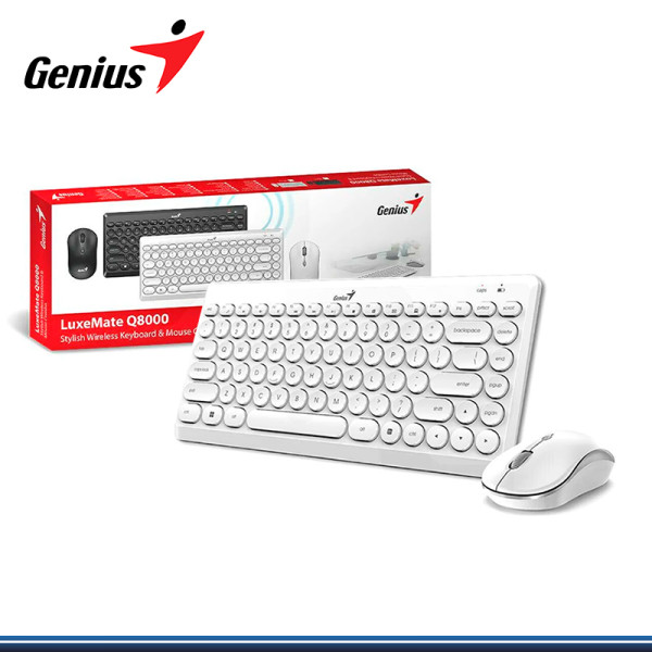 KIT GENIUS LUXEMATE Q8000 WHITE WIRELESS TECLADO + MOUSE (PN:31340013410)