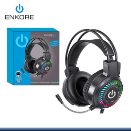 AUDIFONO ENKORE FALCON 5.1 EKHG 1002U RAINBOW BLACK CON MICROFONO CONEXIÓN USB