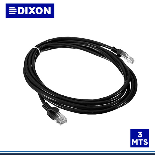 PATCH CORD DIXON CAT.6 LSZH 3MTS NEGRO (PN:URT46F4U 03M4B0)