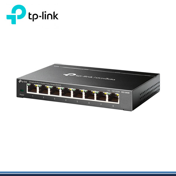 SWITCH TP-LINK DS108GE SMART OMADA 8 PUERTOS GIGABIT POE+ 10/100/1000 MBPS METALICO