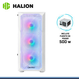 CASE HALION STUKA CR11 WHITE 500W SIN FUENTE VIDRIO TEMPLADO USB 2.0/USB 3.0