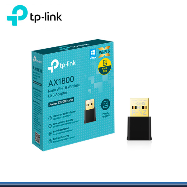 ADAPTADOR USB NANO TP-LINK ARCHER TX20U AX1800 WI-FI 6 WIRELESS